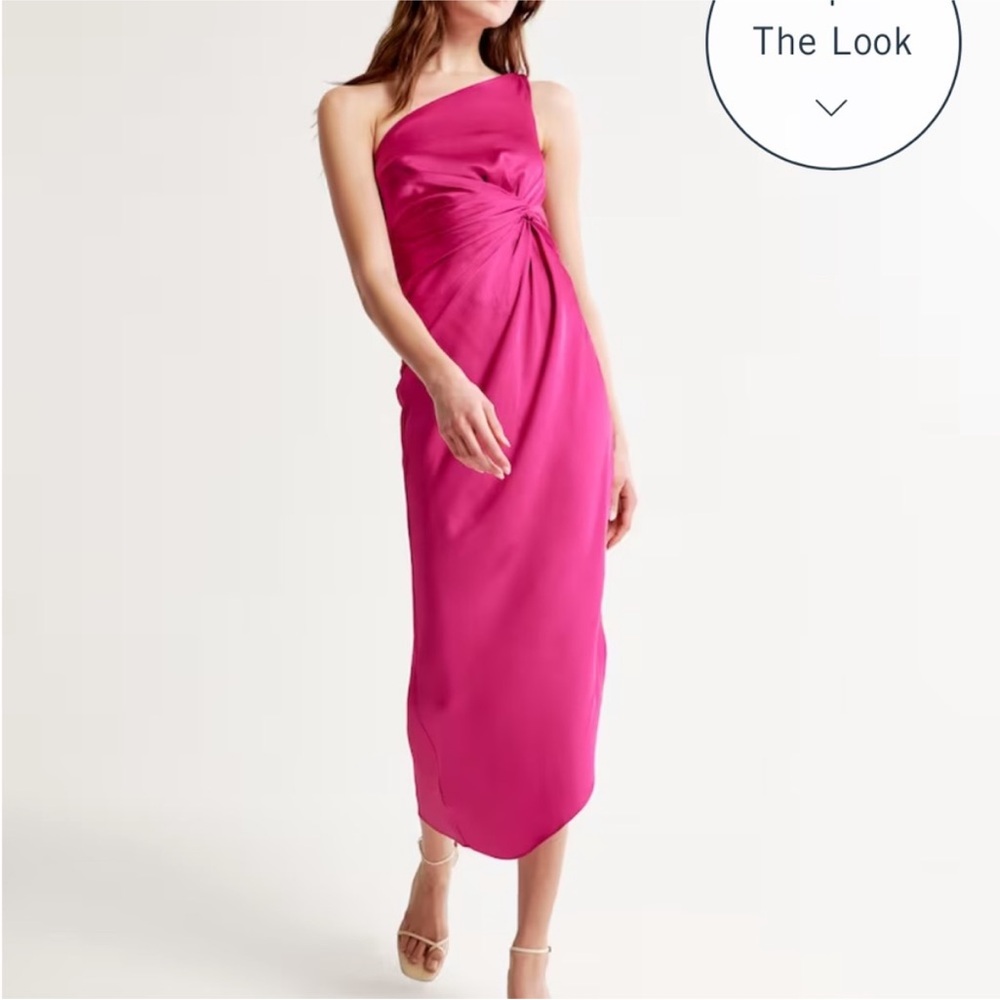 Pink One-Shoulder Dress-Abercrombie